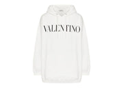 Valentino Logo Oversized Hoodie White/Black