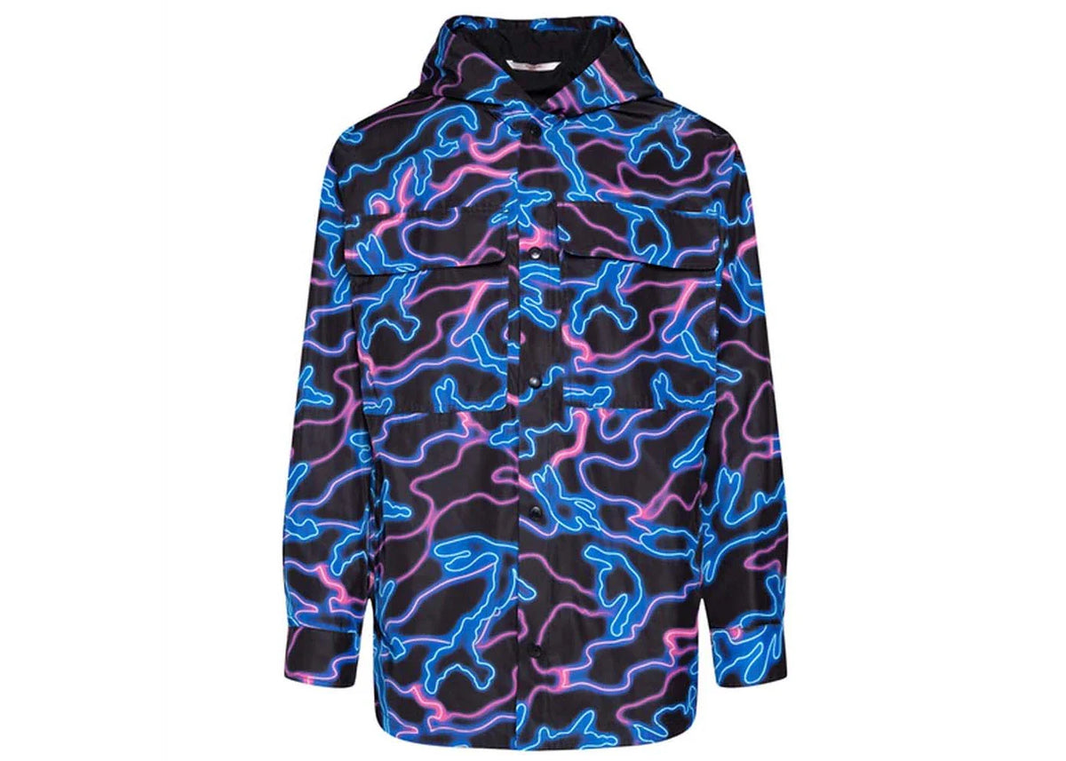 Valentino Printed Hooded Jacket Black
