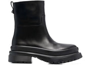 Valentino Rockstud Almond-Toe Ankle Boots Black