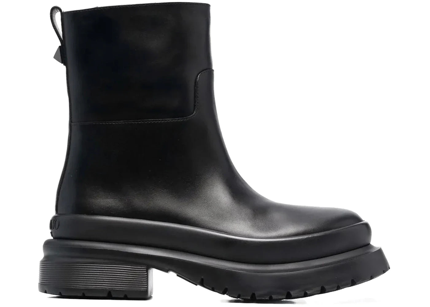 Valentino Rockstud Almond-Toe Ankle Boots Black