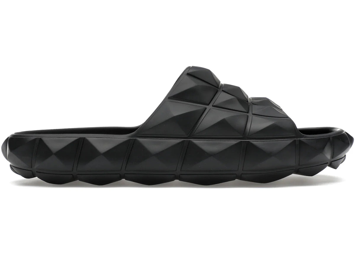 Valentino Roman Stud Turtle Slide Sandal Black