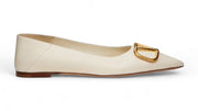Valentino V Logo Signature Ballerina Flat Ivory (Women's)