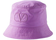 Valentino V-Logo Silk Bucket Hat Purple