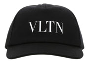 Valentino VLTN Logo Cotton Baseball Cap Black/White