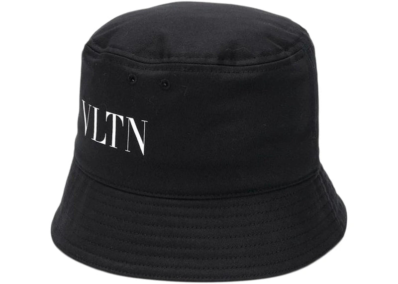 Valentino VLTN Logo Cotton Bucket Hat Black/White