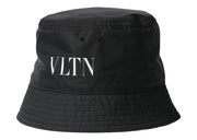 Valentino VLTN Logo Nylon Bucket Hat Black/White