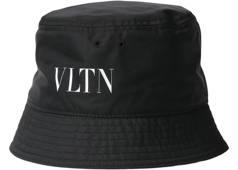 Valentino VLTN Logo Nylon Bucket Hat Black/White