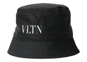 Valentino VLTN Logo Nylon Bucket Hat Black/White