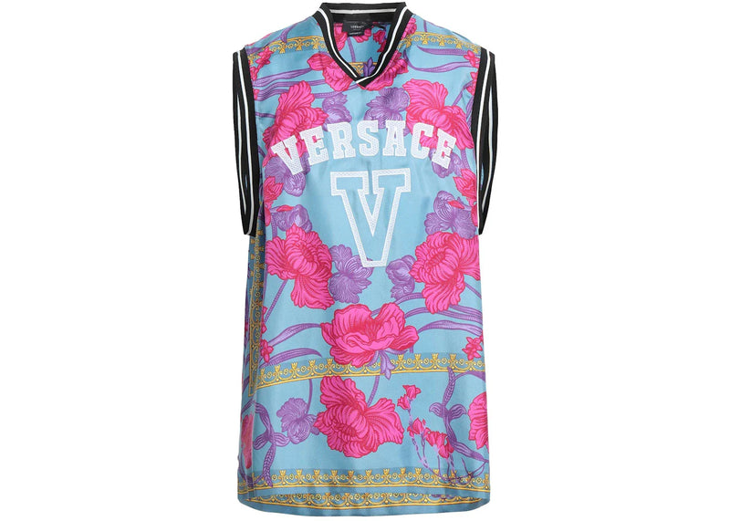 Versace 78 Jersey Tank Top Pastel Blue/Multi