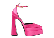 Versace Aevitas 160mm Pointy Platform Pumps Light Pink Satin