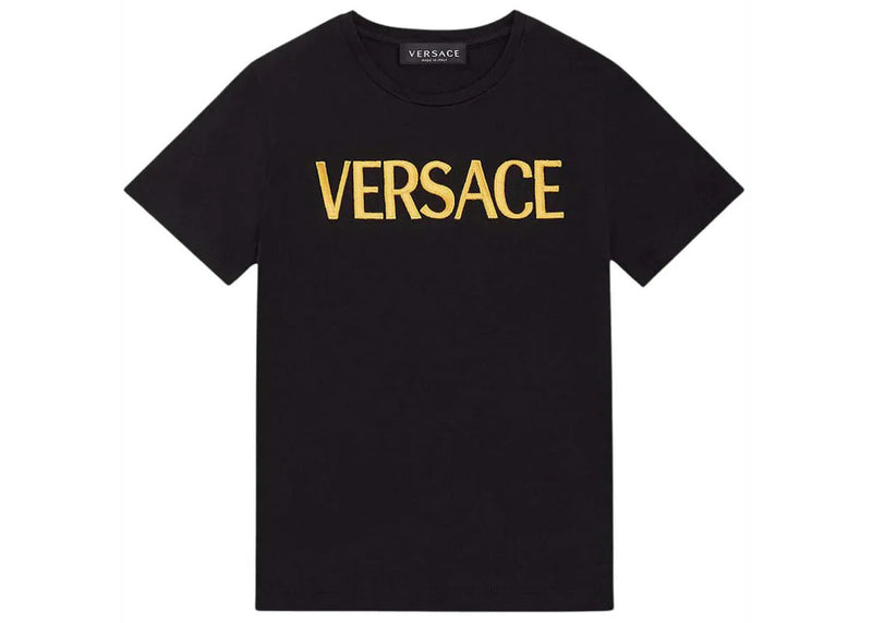 Versace Embroidered Versace T-Shirt Black