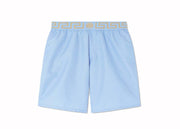 Versace Greca Long Swim Shorts Light Blue