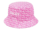 Versace Logo Print Bucket Hat Pink
