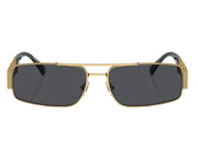 Versace Rectangle Logo Runway Sunglasses Gold (2257)