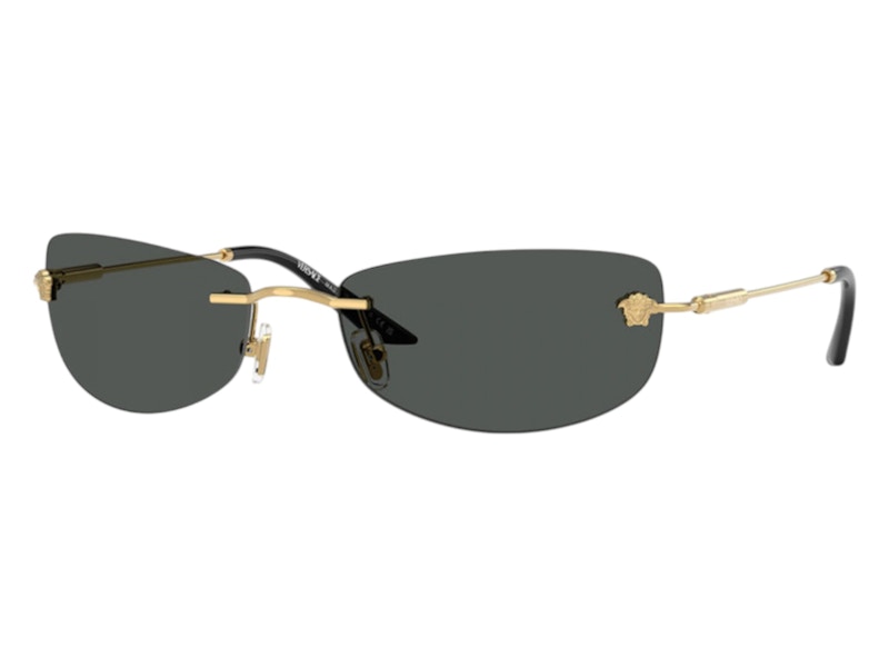 Versace Rectangle Sunglasses Gray Gold (VE2279 100287)