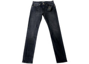 Versace Straight Leg Embroidered Logo Jeans Black