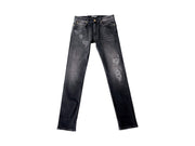 Versace Stretch Embroidered Logo Jeans Black