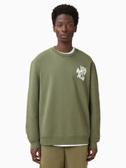 AllSaints Green Orlando Crew Cotton Sweatshirt