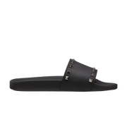 Valentino Rockstud Rubber Slider Sandal Black