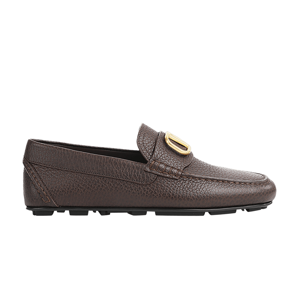Valentino Driving Plaque Slip-On Loafer Brown