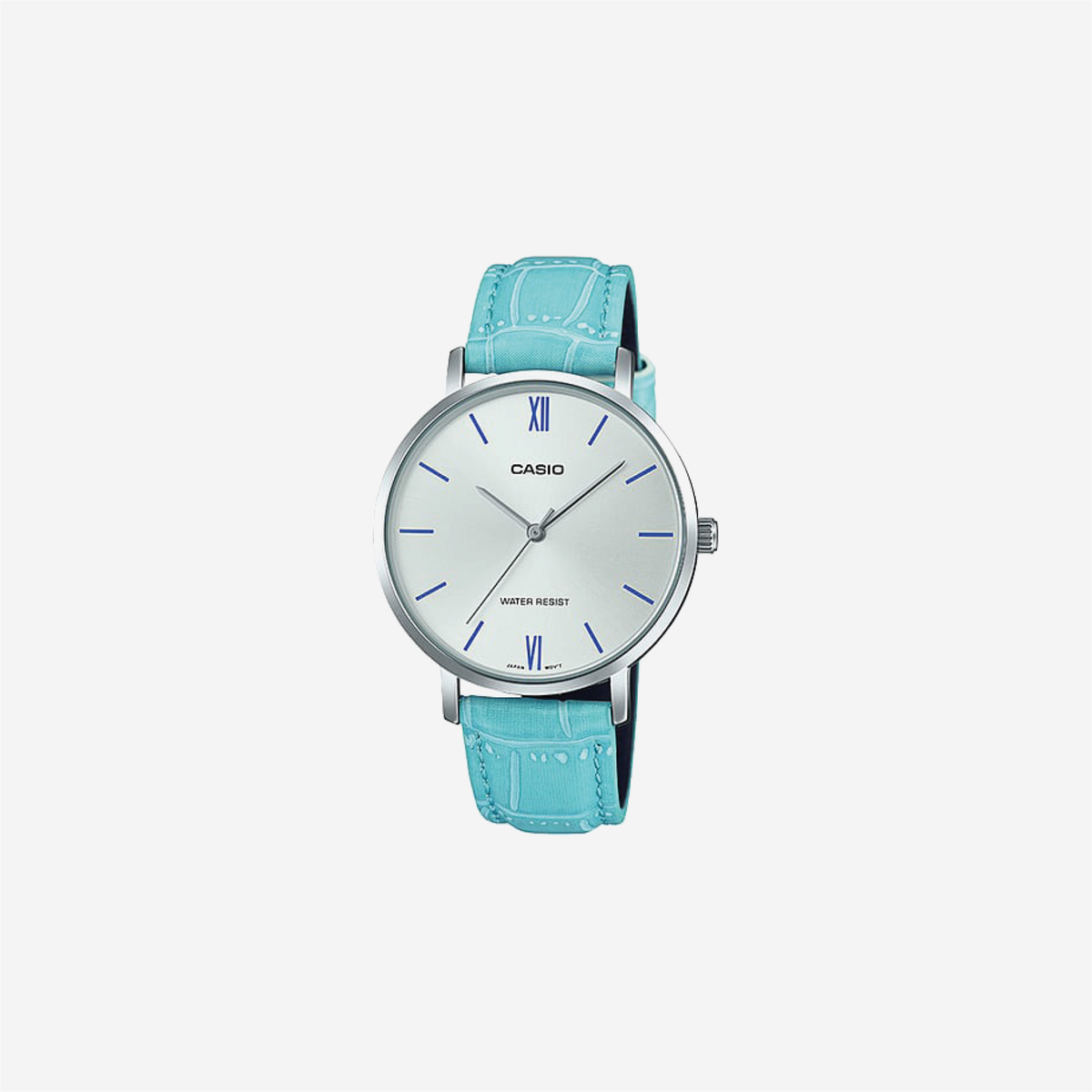 Casio Enticer LTP-VT01L-7B3UDF Quartz Silver Dial Analog Blue Leather Strap Watch