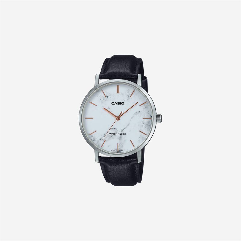 Casio Enticer MTP-VT01LM-7AUDF Quartz White Dial Analog Leather Watch