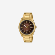 Casio Enticer MTP-1302PGC-5AVEF Quartz Brown Dial Analog Stainless Steel Watch