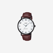 Casio Enticer MTP-VT03BL-7BDF Quartz White Dial Analog Leather Watch