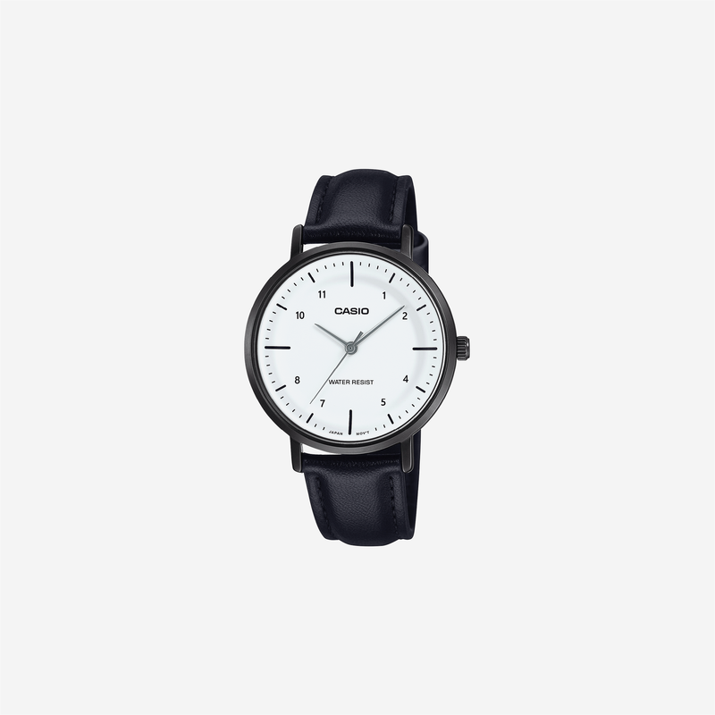 Casio Enticer LTP-VT03BL-7BDF Quartz White Dial Analog Leather Watch