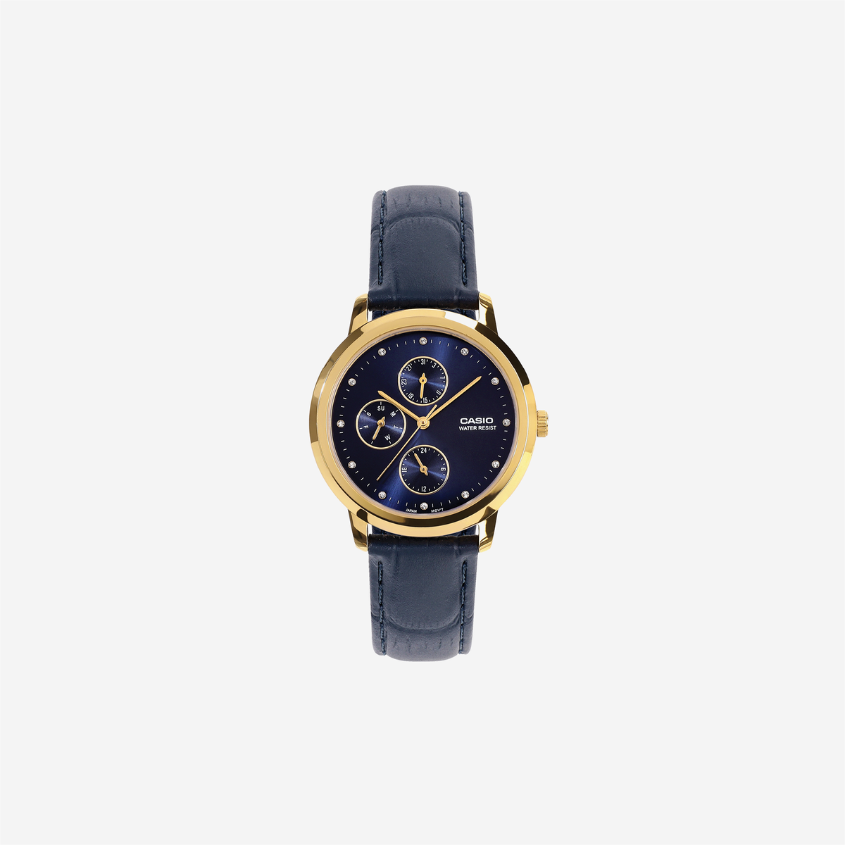 Casio LTP LTP-SN6KGL-2A Quartz Blue Dial Analog Navy Leather Strap Watch