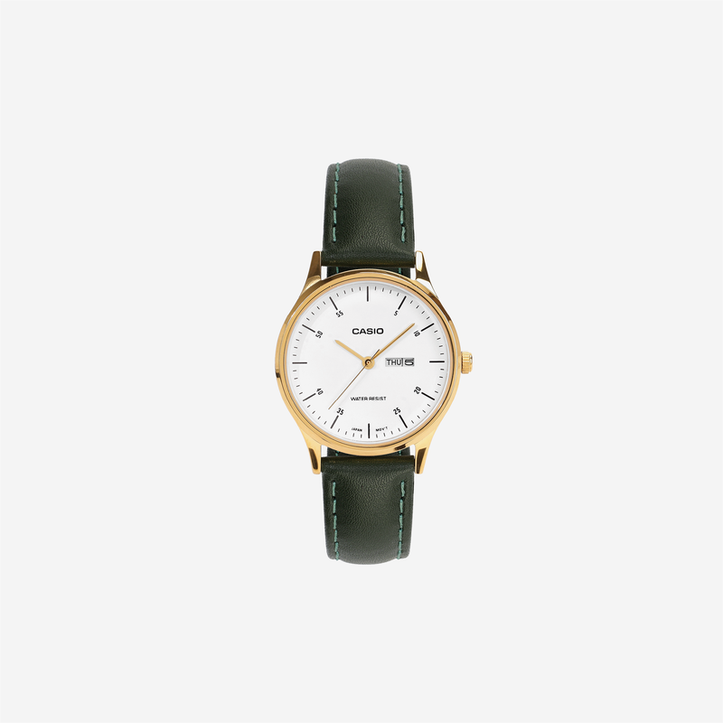 Casio Enticer LTP-SN8YGL-7B Quartz White Dial Analog Leather Watch