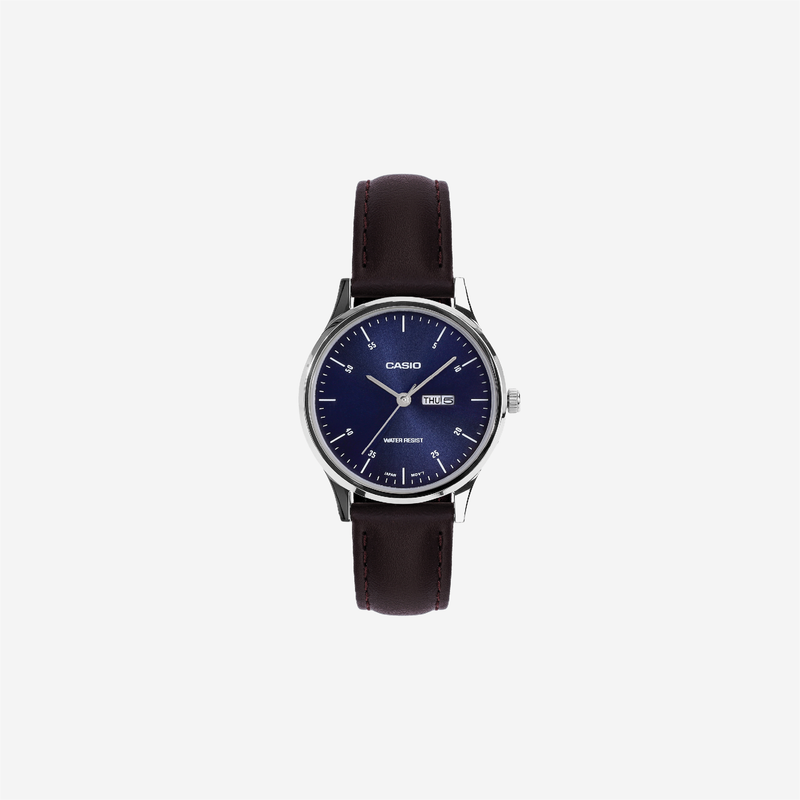 Casio Enticer LTP-SN8YL-2B Quartz Blue Dial Analog Brown Leather Strap Watch