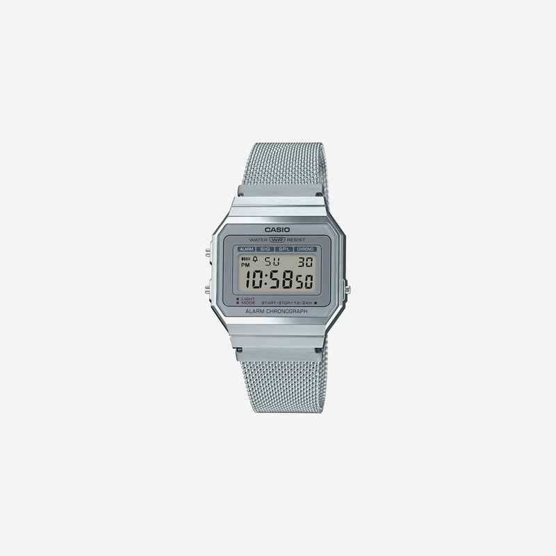 Casio Vintage A700WM-7ADF Quartz Silver Dial Digital Stainless Steel Watc