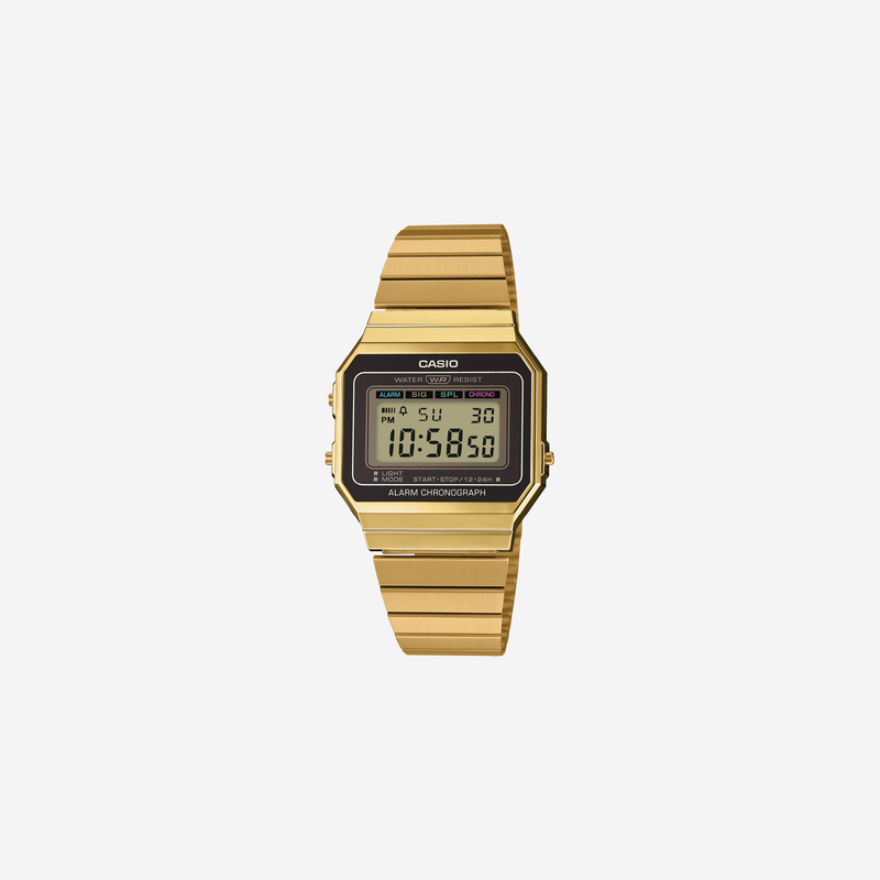 Casio Vintage A700WG-9ADF Quartz Gold Dial Digital Stainless Steel Watch