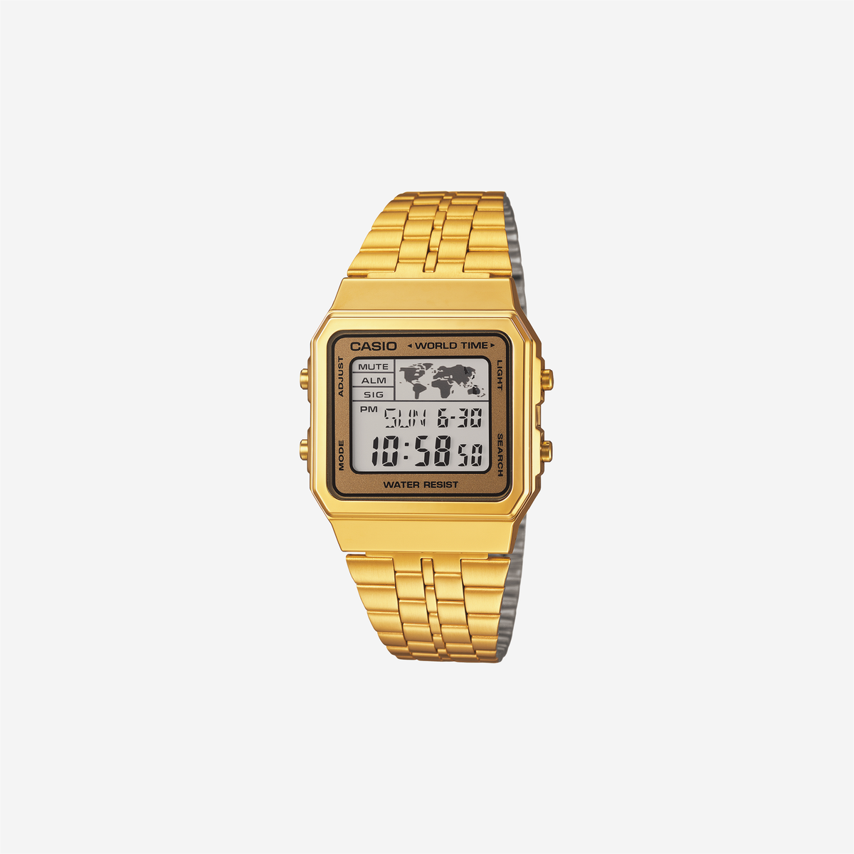 Casio Vintage A500WGA-9DF Quartz Gold Dial Digital Stainless Steel Watch
