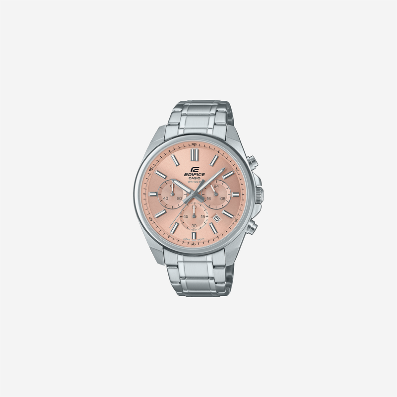 Casio Edifice EFV-650D-4AVUDF Quartz Peach Dial Analog Stainless Steel Watch