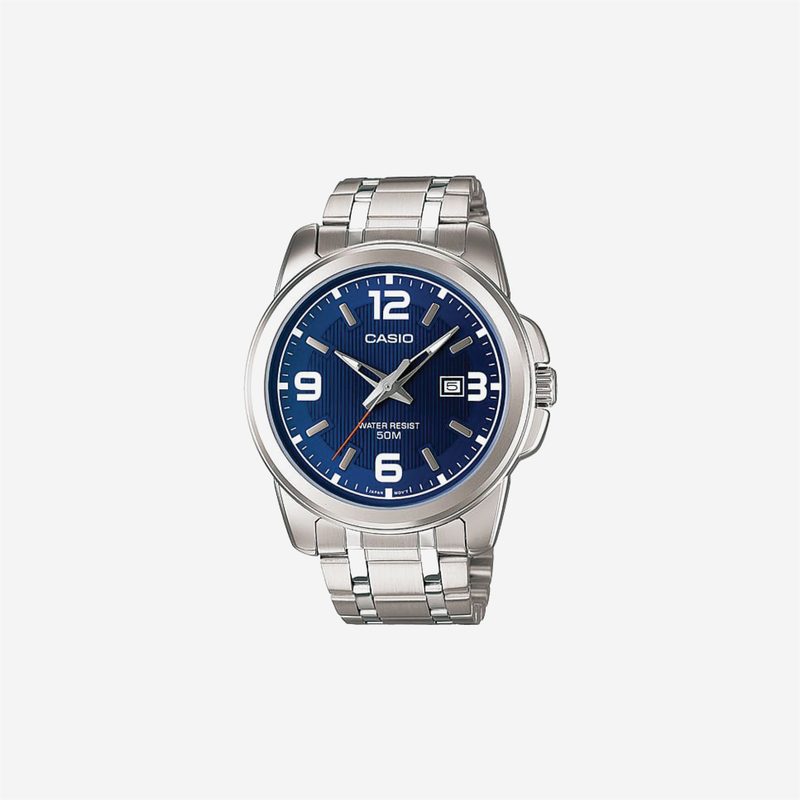 Casio Enticer MTP-1314D-2AVDF Quartz Blue Dial Analog Stainless Steel Watch