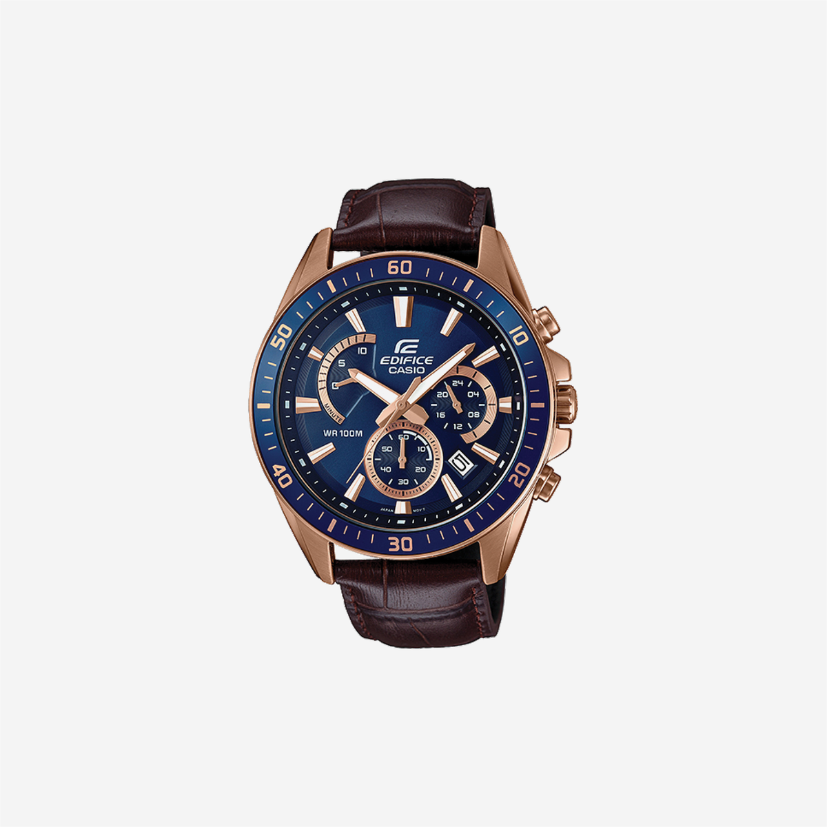 Casio Edifice EFR-552GL-2AVUDF Quartz Blue Dial Chronograph Leather Watch