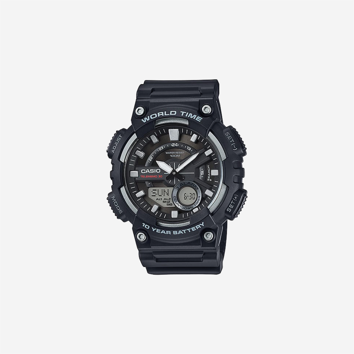 Casio Youth AEQ-110W-1AVDF Quartz Black Dial Analog-Digital Resin Watch