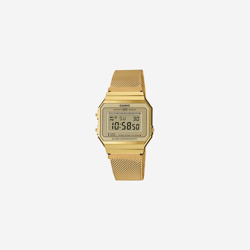 Casio Vintage A700WMG-9ADF Quartz Gold Dial Digital Stainless Steel Watch