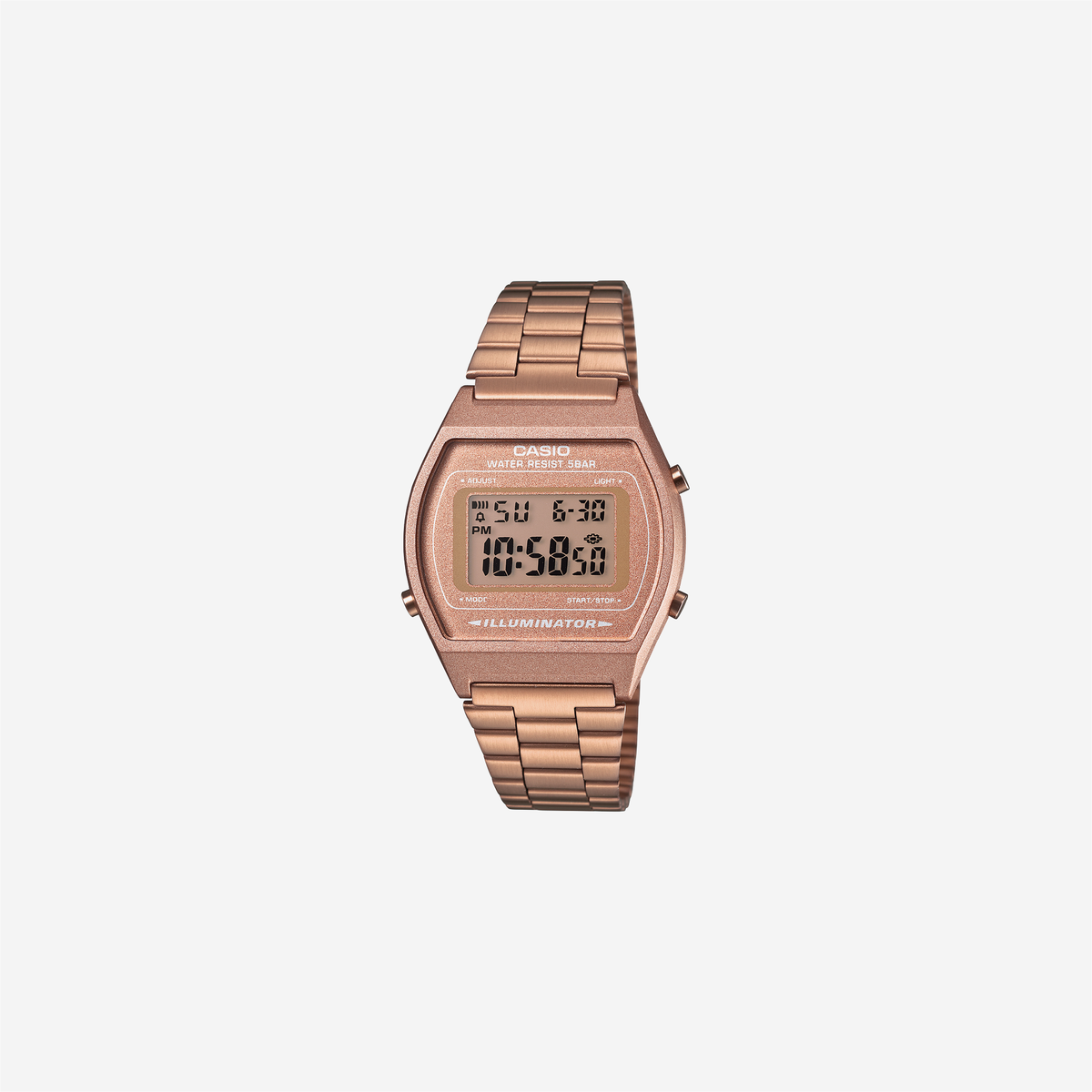 Casio Vintage B640WC-5ADF Quartz Rose Gold Dial Digital Stainless Steel Watch