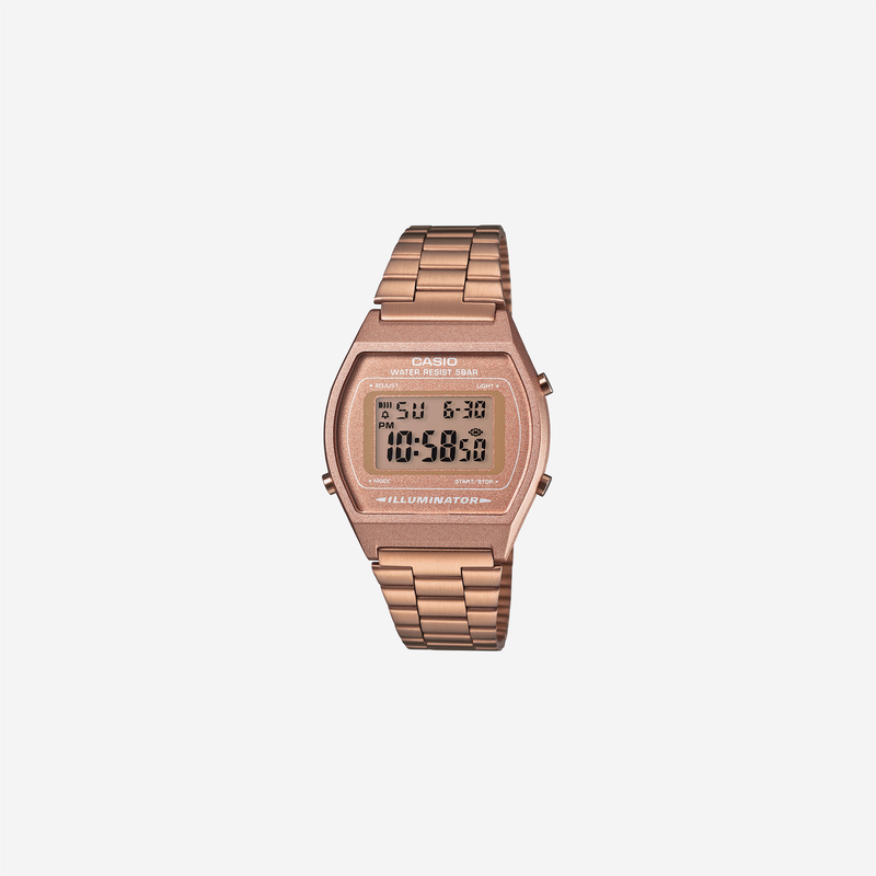 Casio Vintage B640WC-5ADF Quartz Rose Gold Dial Digital Stainless Steel Watch