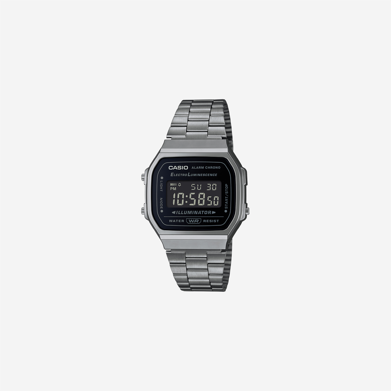 Casio Vintage A168WGG-1BDF Quartz Black Dial Digital Stainless Steel Watch