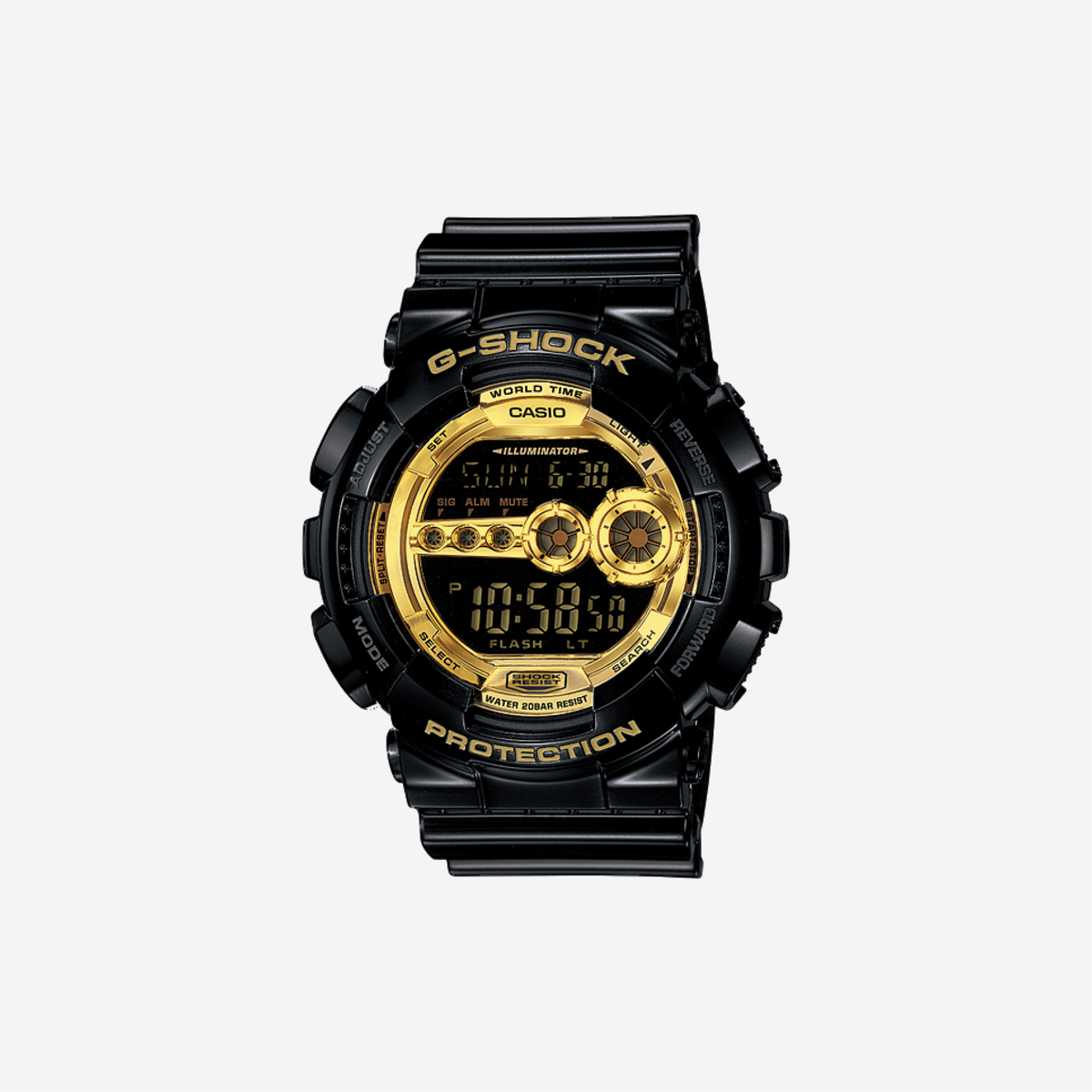 Casio G-Shock GD-100GB-1DR Quartz Gold Dial Digital Resin Watch