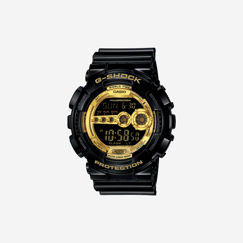 Casio G-Shock GD-100GB-1DR Quartz Gold Dial Digital Resin Watch
