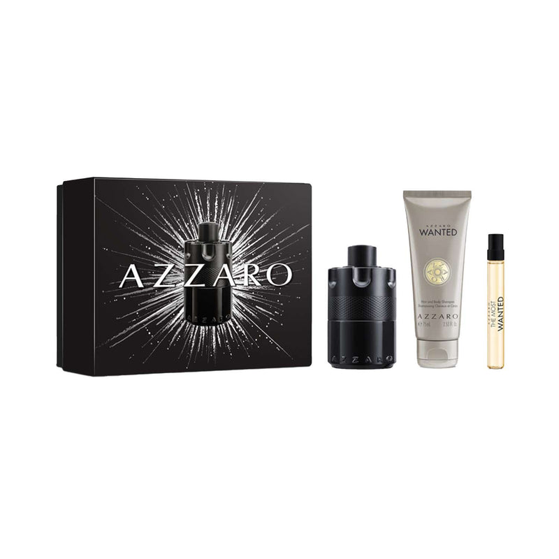 Azzaro The Most Wanted EDP Intense Holiday Giftset (EDP + Hair and Body Wash + Travel Size) (3 pcs) - Azzaro