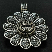 MURAKAMI FLOWER ICED OUT PENDANT (BLACK SILVER PLATED)