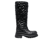 Valentino Garavani Atelier Floral-Embossed Mid-Calf Rain Boots Black (Women's)