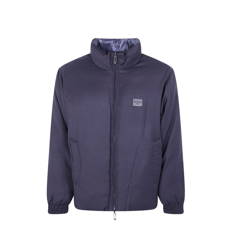 Reversible Wool-Blend Twill Down Jacket