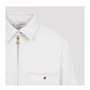 Cotton Blend Bouclé Down Shirt Jacket - Ivory